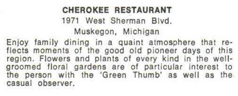 Cherokee Restaurant - Vintage Postcard (newer photo)